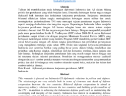 Kebijakan Pertahanan Indonesia dan Perspektif Kerja Sama dengan Amerika Serikat