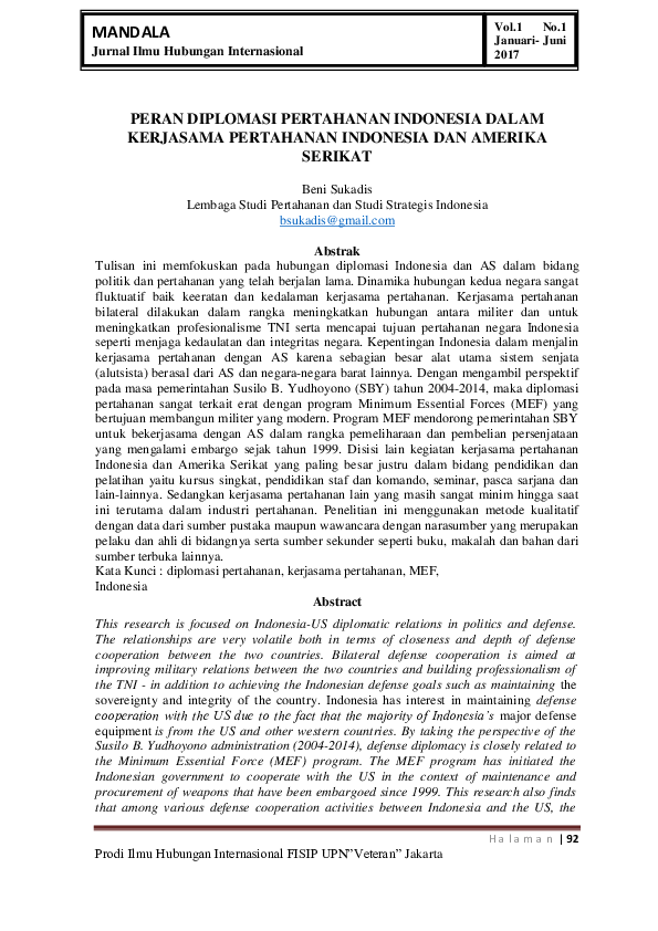 Kebijakan Pertahanan Indonesia dan Perspektif Kerja Sama dengan Amerika Serikat 1 mini magick20210923 1103 ga6bw2